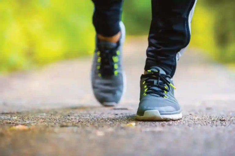 walking on a path after physical therapy, recovering at home after joint replacement
